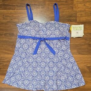 It Figures Floral Swim Dress Slender Thighs One Piece